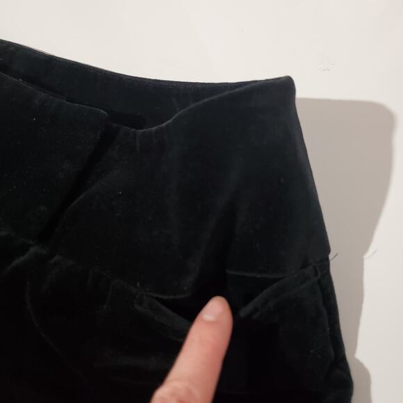 Express Editor VTG Y2K Velour Flare Leg Pants Womens Size 2 Black Mid Rise Soft - Picture 6 of 12